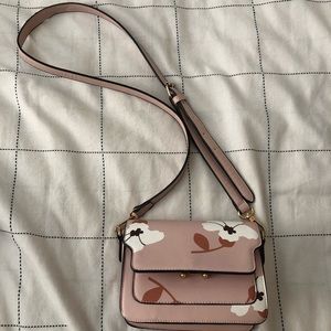 Floral Saffiano Leather Satchel